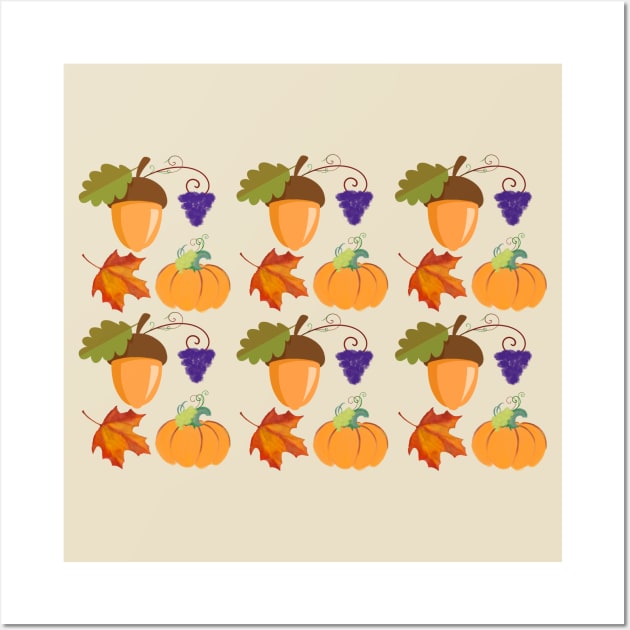 Autumn pattern 2. Wall Art by Miruna Mares